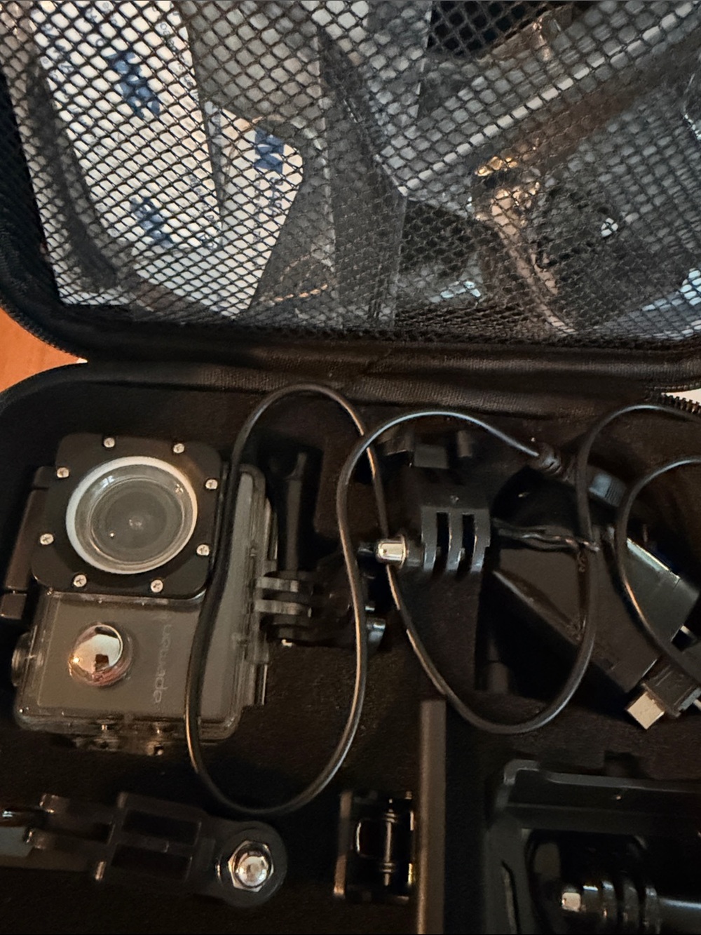 Black Apeman Action Camera Kit with Protective Carry Case
